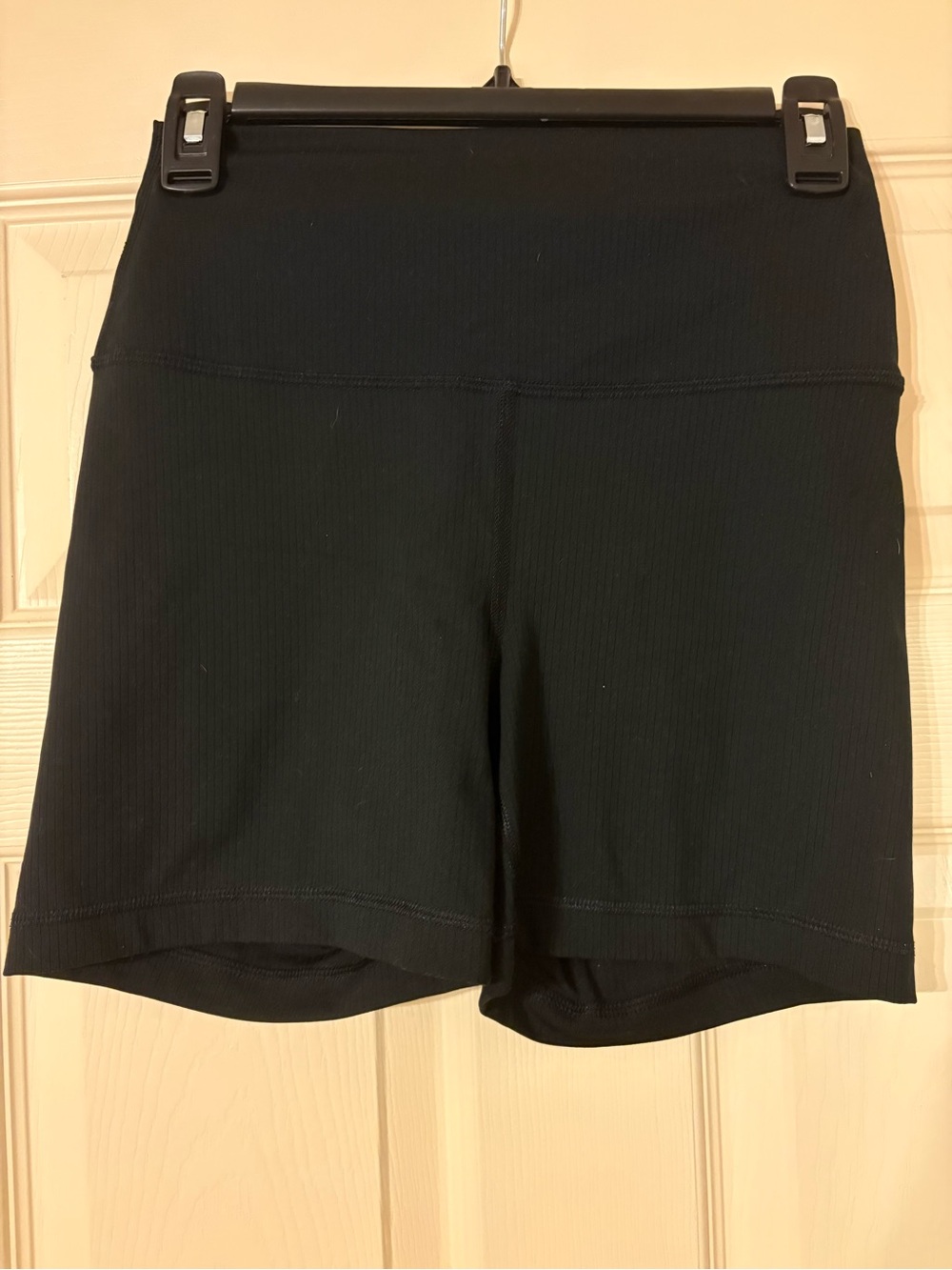 Reflex Ribbed Black High-Rise Bike Shorts